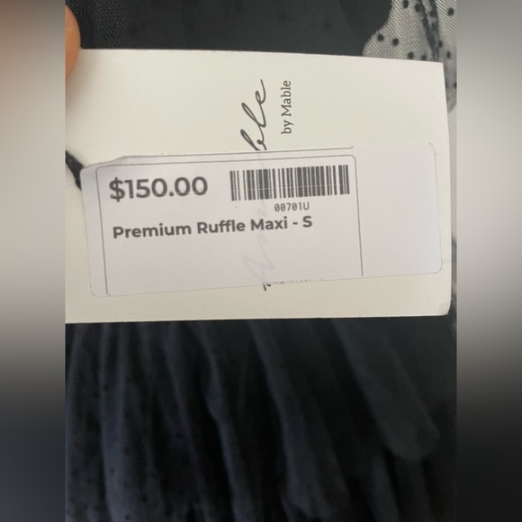 Amable by Mable  Black Ruffled Maxi Dress Size Small - Picture 13 of 14